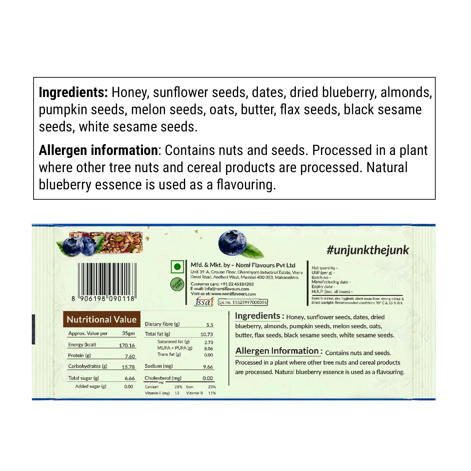 Blueberry Seed Bar