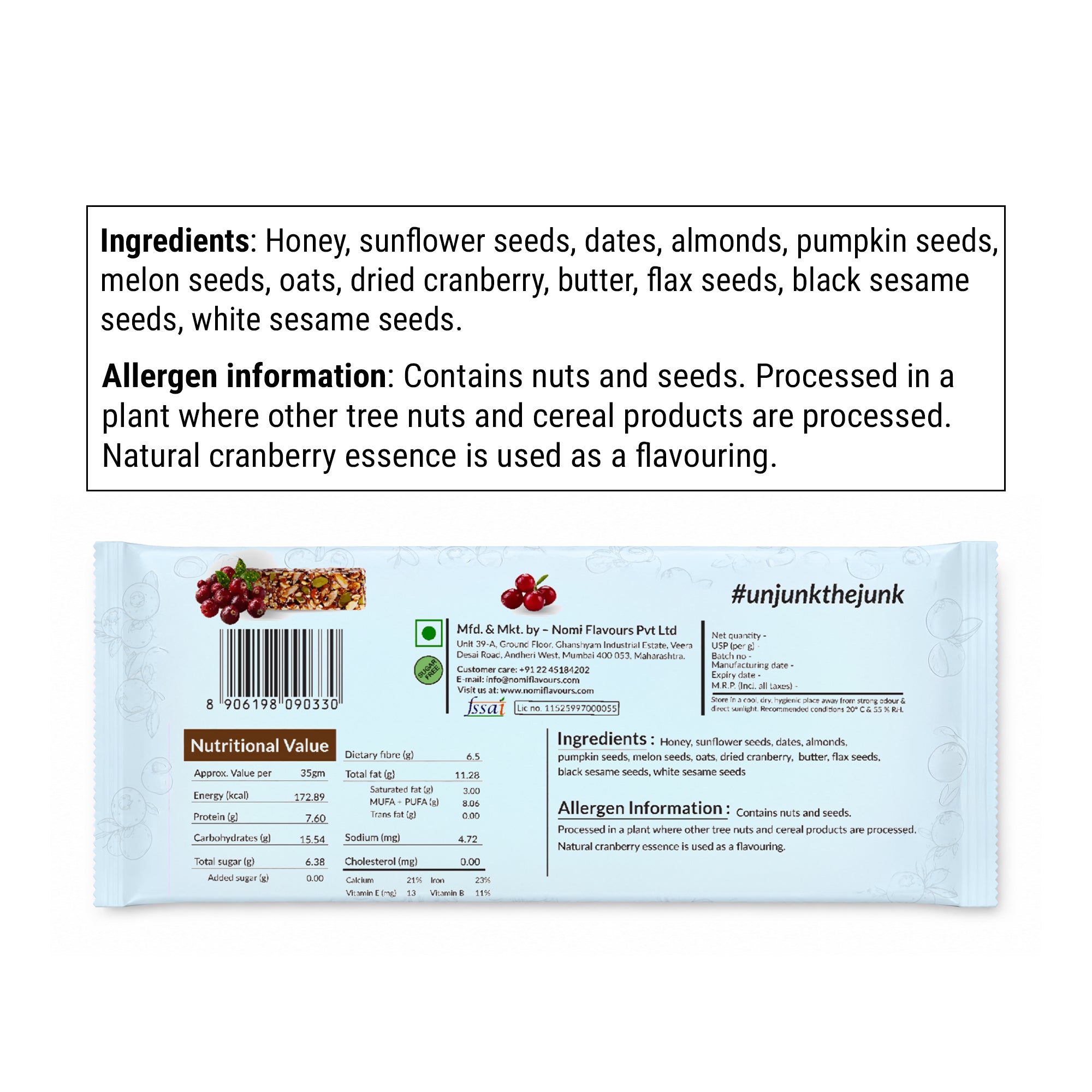 Cranberry Seed Bar
