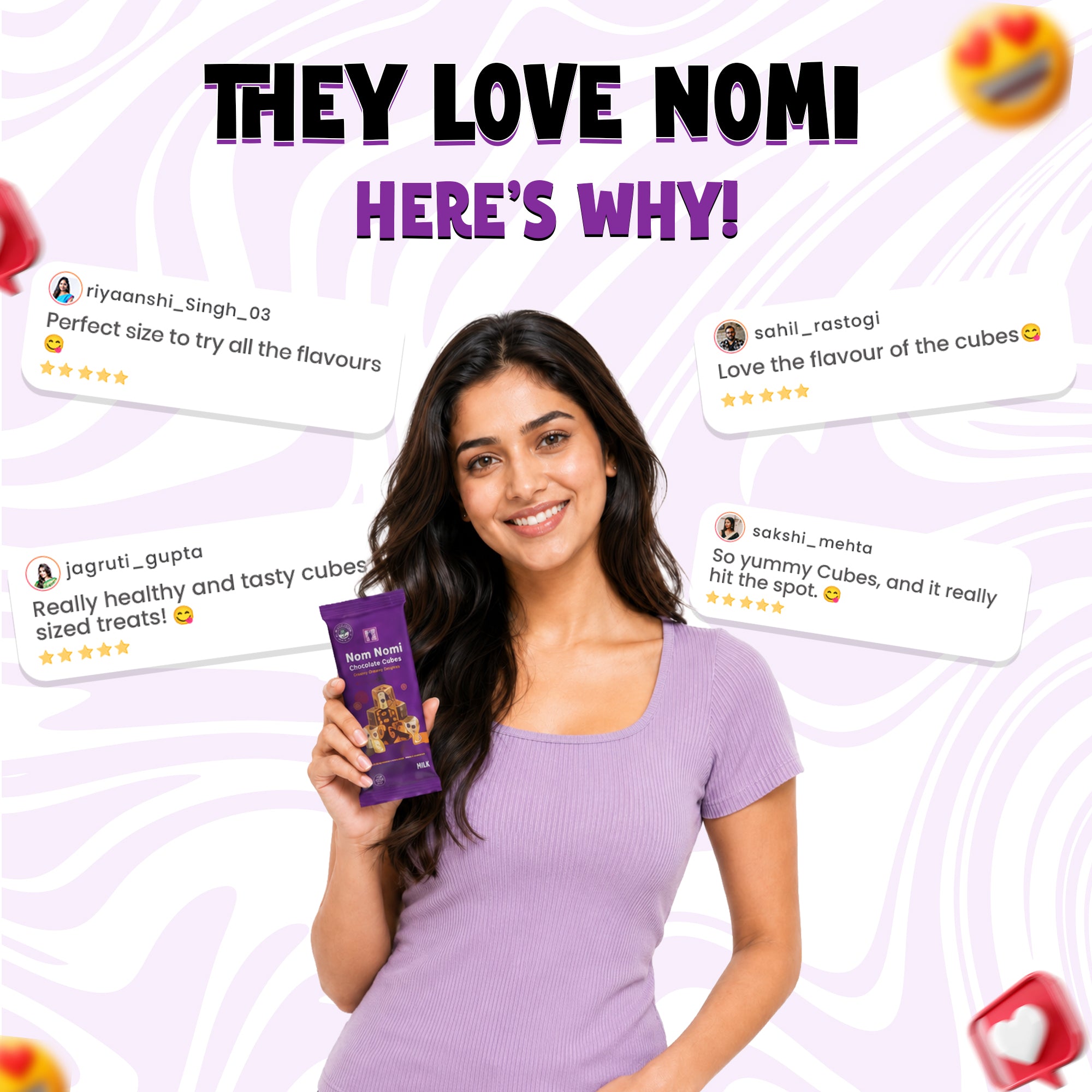 Nom Nomi Chocolate Cubes