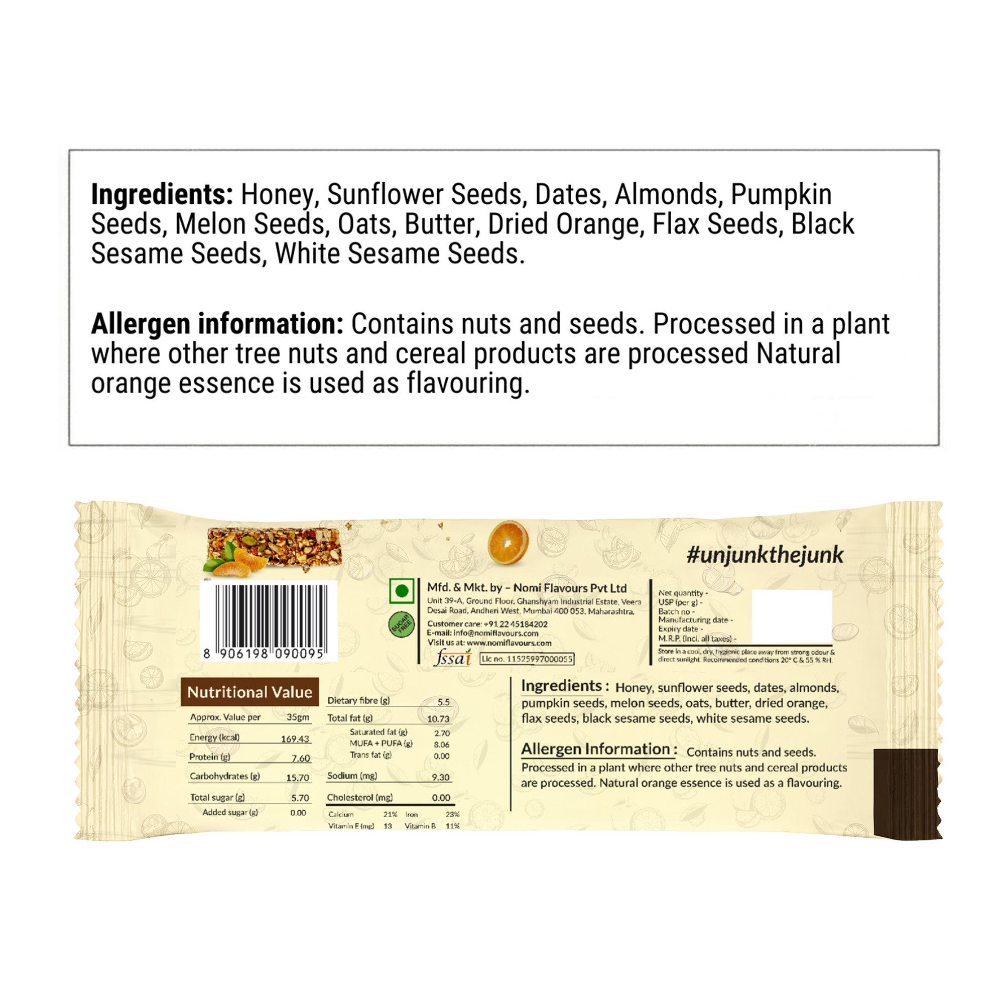Orange Seed Bar